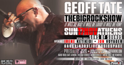 GEOFF TATE: Special guests στη συναυλία θα είναι οι Γερμανοί Sons of Sounds